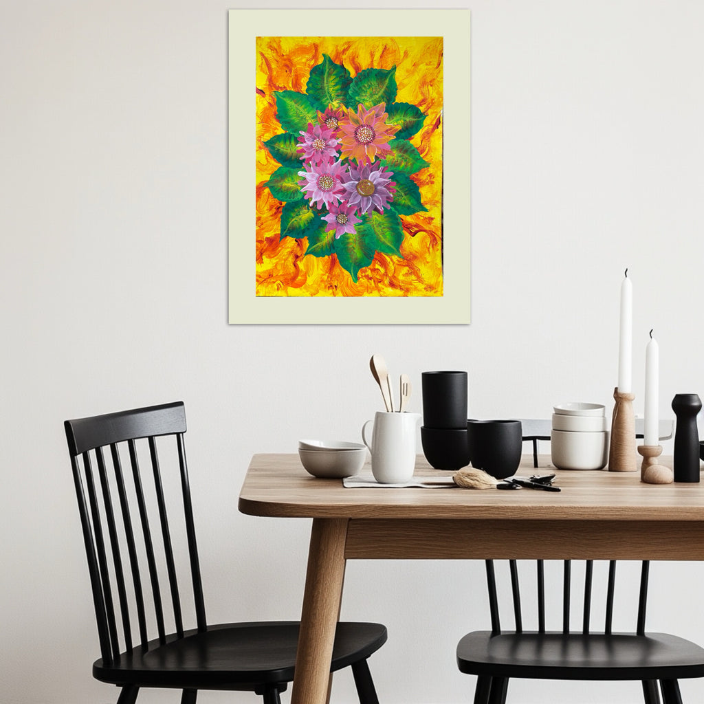 Blühen im Feuer (12.2024) - Original Gemälde