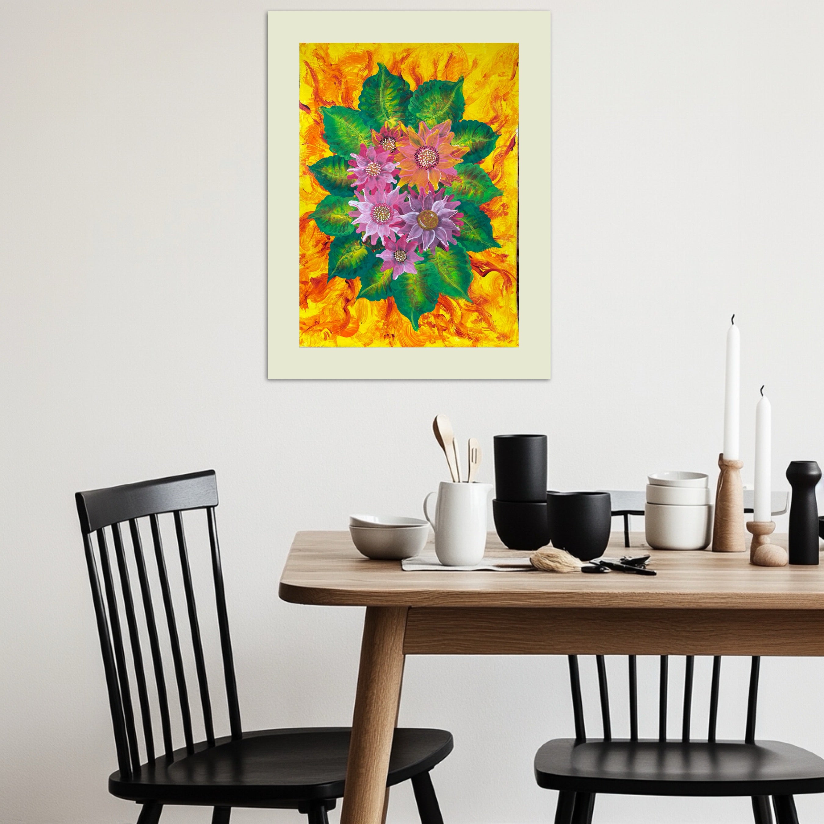 Blühen im Feuer (12.2024) - Original Gemälde