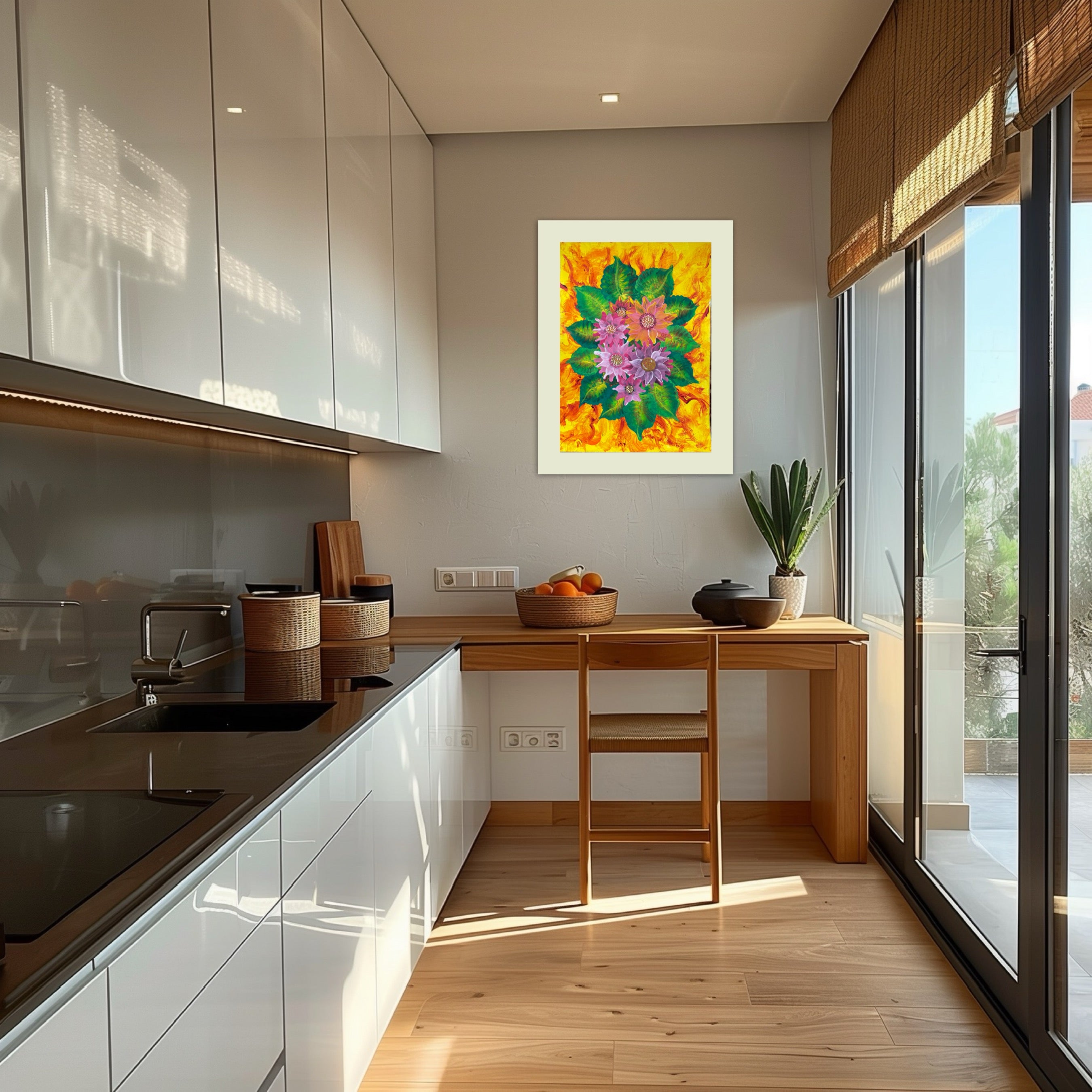 Blühen im Feuer (12.2024) - Original Gemälde