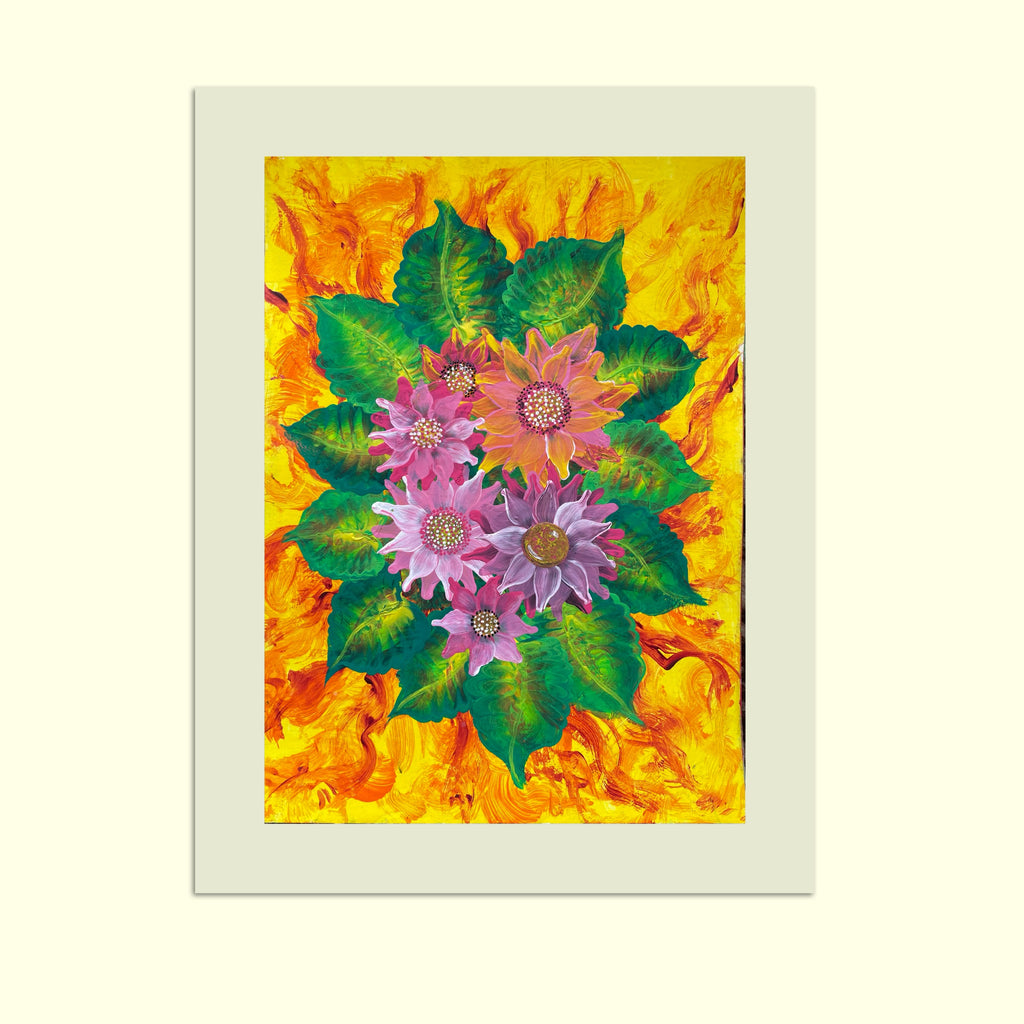 Blühen im Feuer (12.2024) - Original Gemälde