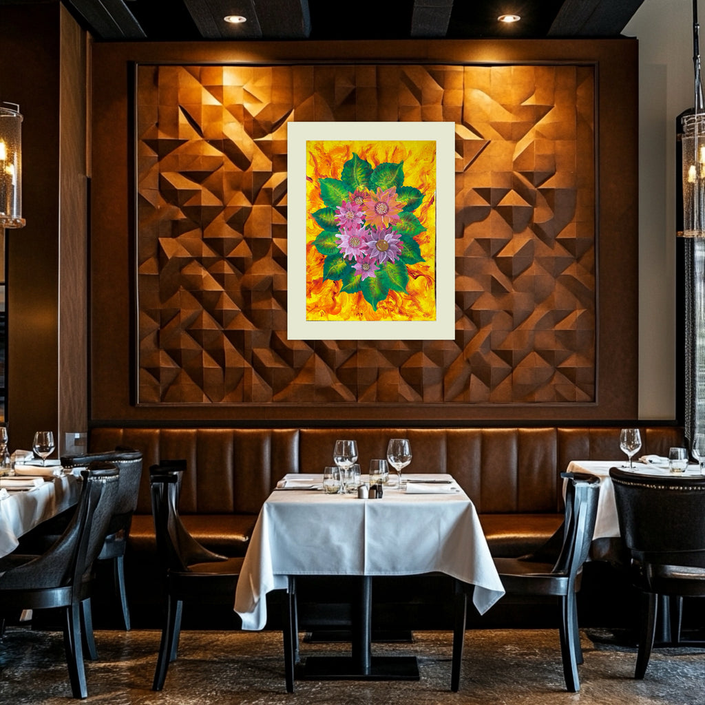 Blühen im Feuer (12.2024) - Original Gemälde