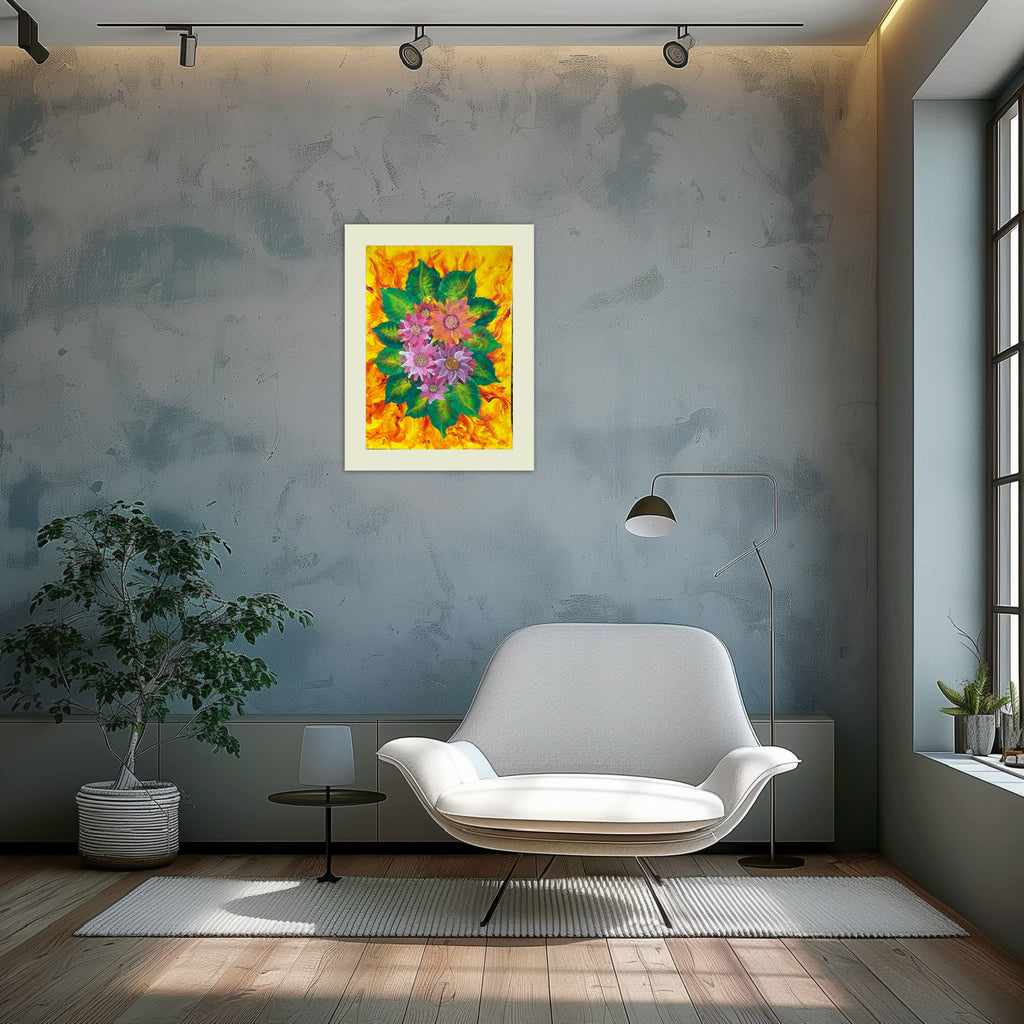 Blühen im Feuer (12.2024) - Original Gemälde