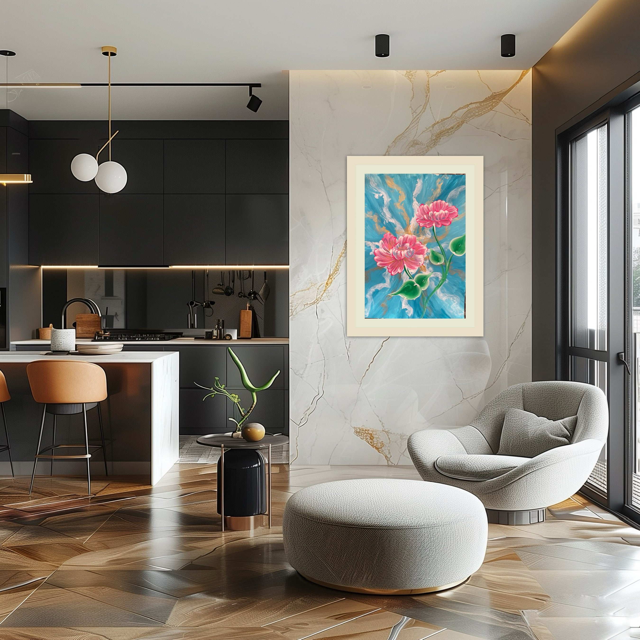 Blüten im Himmelslicht (01.2025) - Original Gemälde