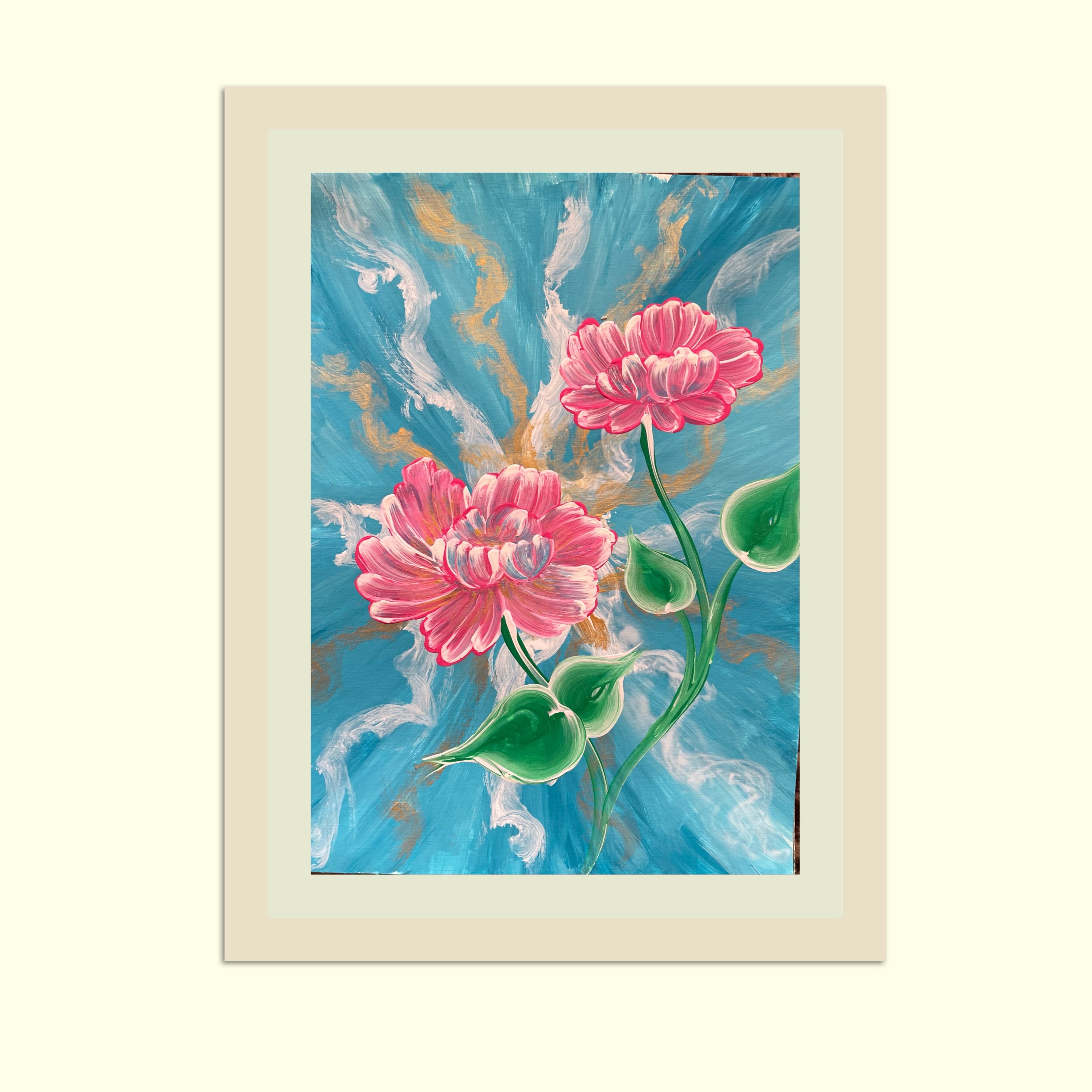 Blüten im Himmelslicht (01.2025) - Original Gemälde