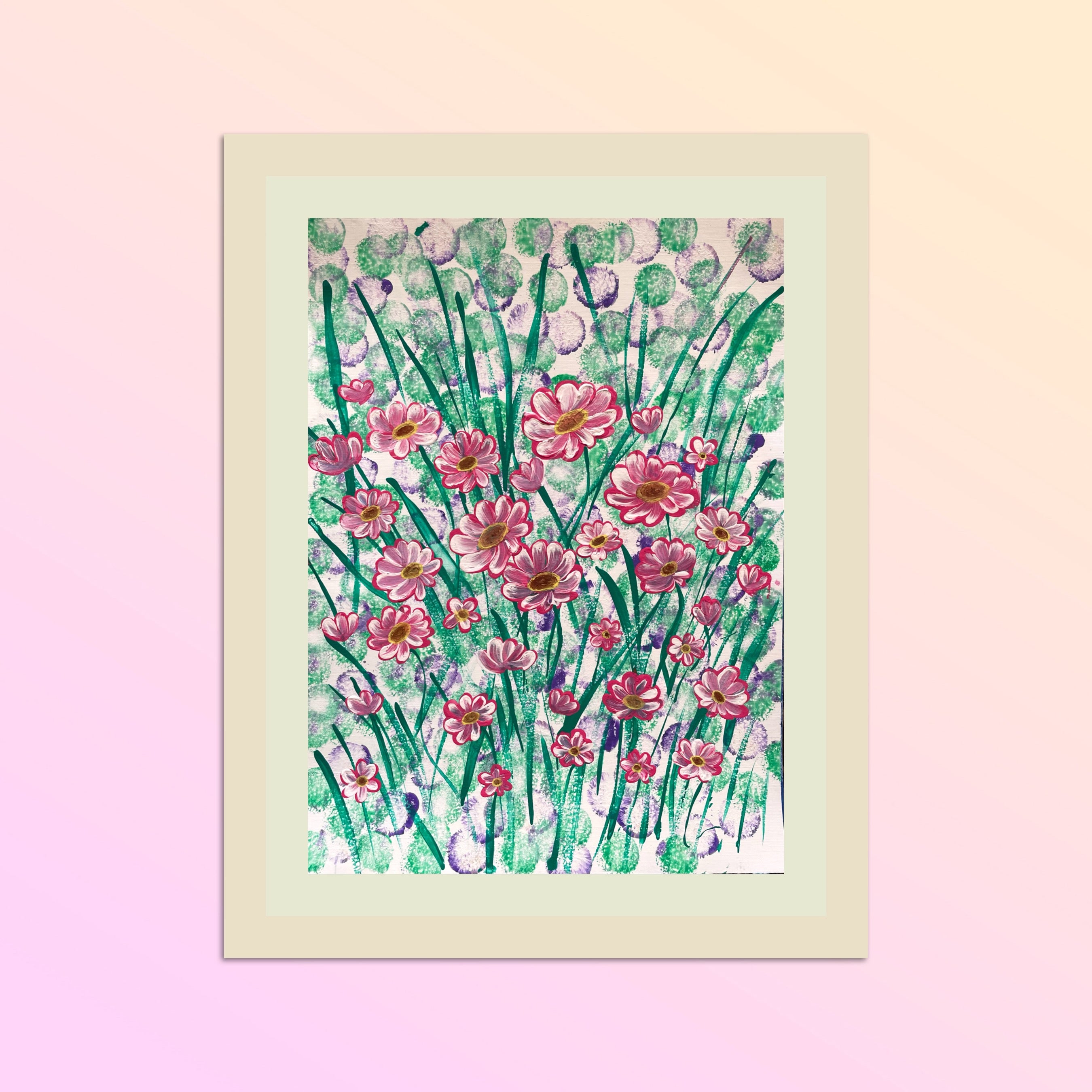 Frühlingswiese voller Leben (01.2025) - Original Gemälde